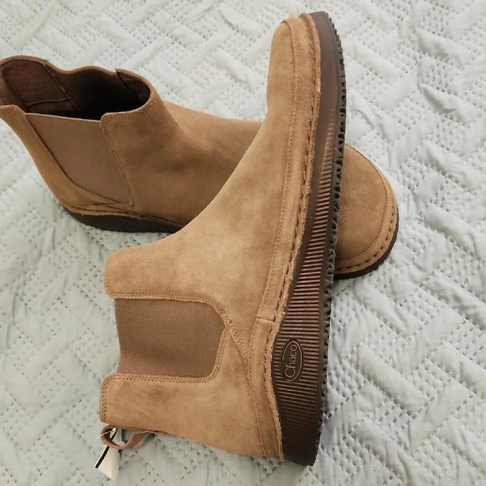 Chaco Men's Suede Paonia Chelsea Boots - Light Brown